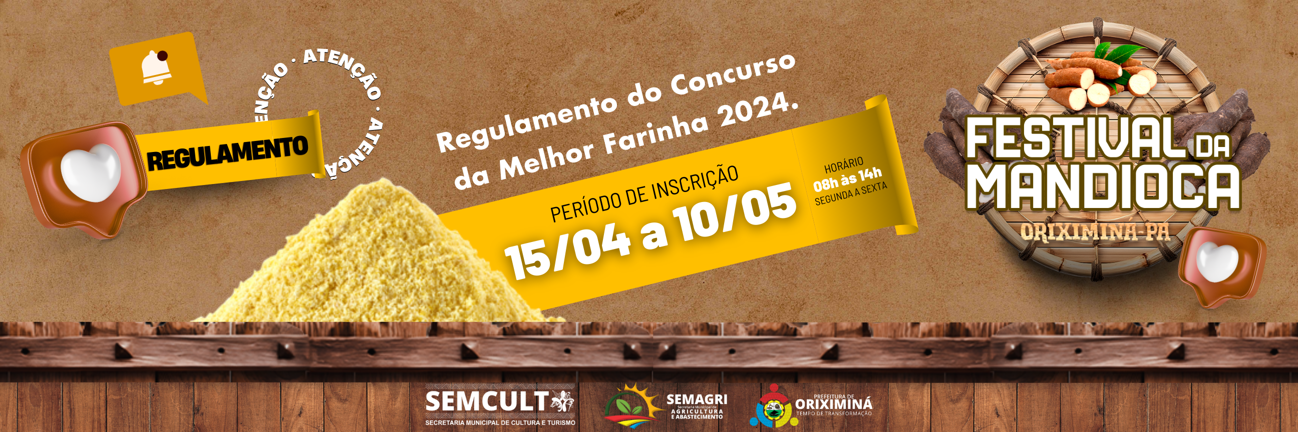 SEMCULT lança regulamento do Concurso da Melhor Farinha do Festival da Mandioca 2024